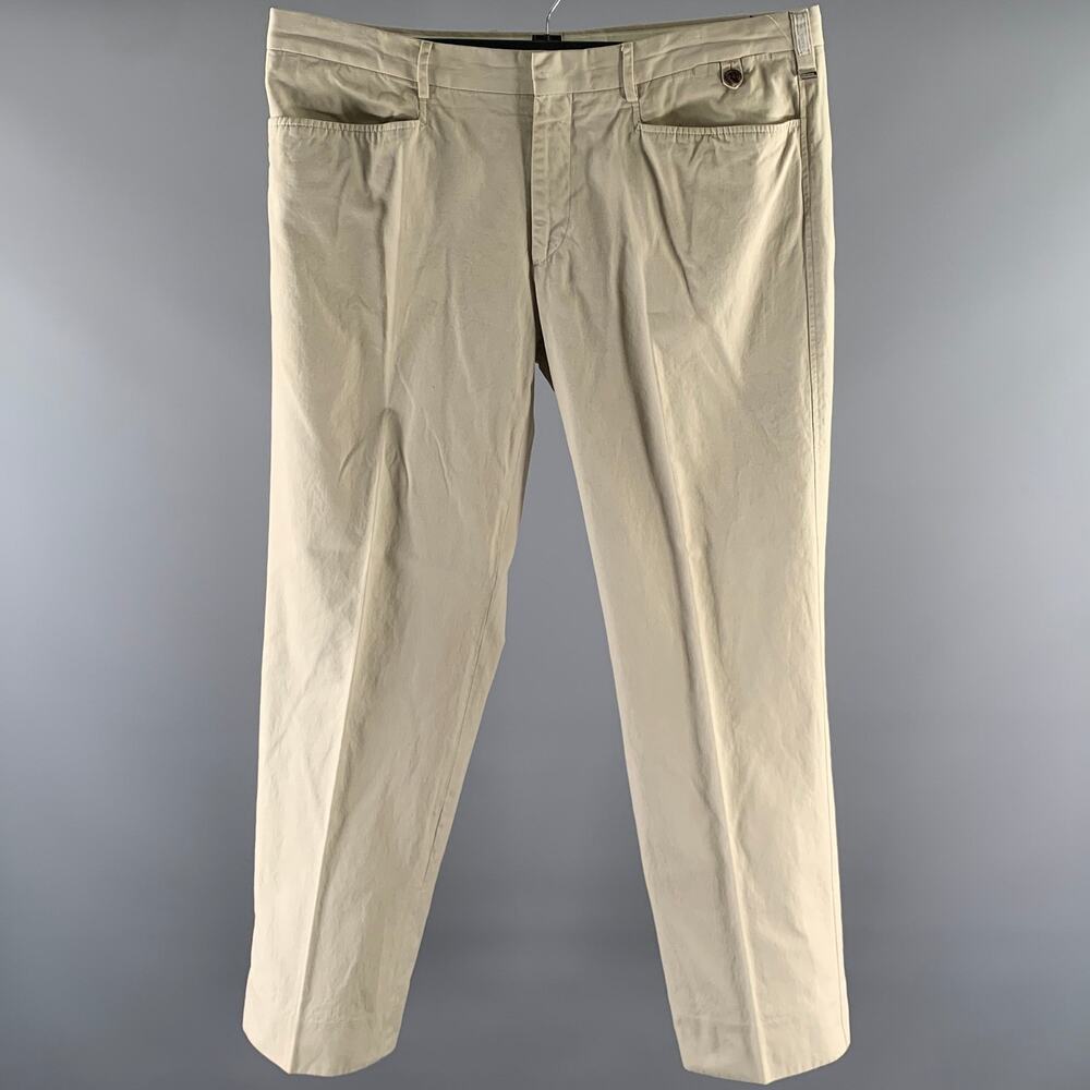 PRADA Size 36 Khaki Cotton Zip Fly Casual Pants